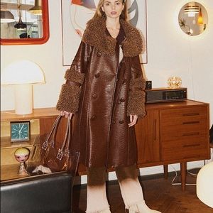 House of sunny faux leather penny coat